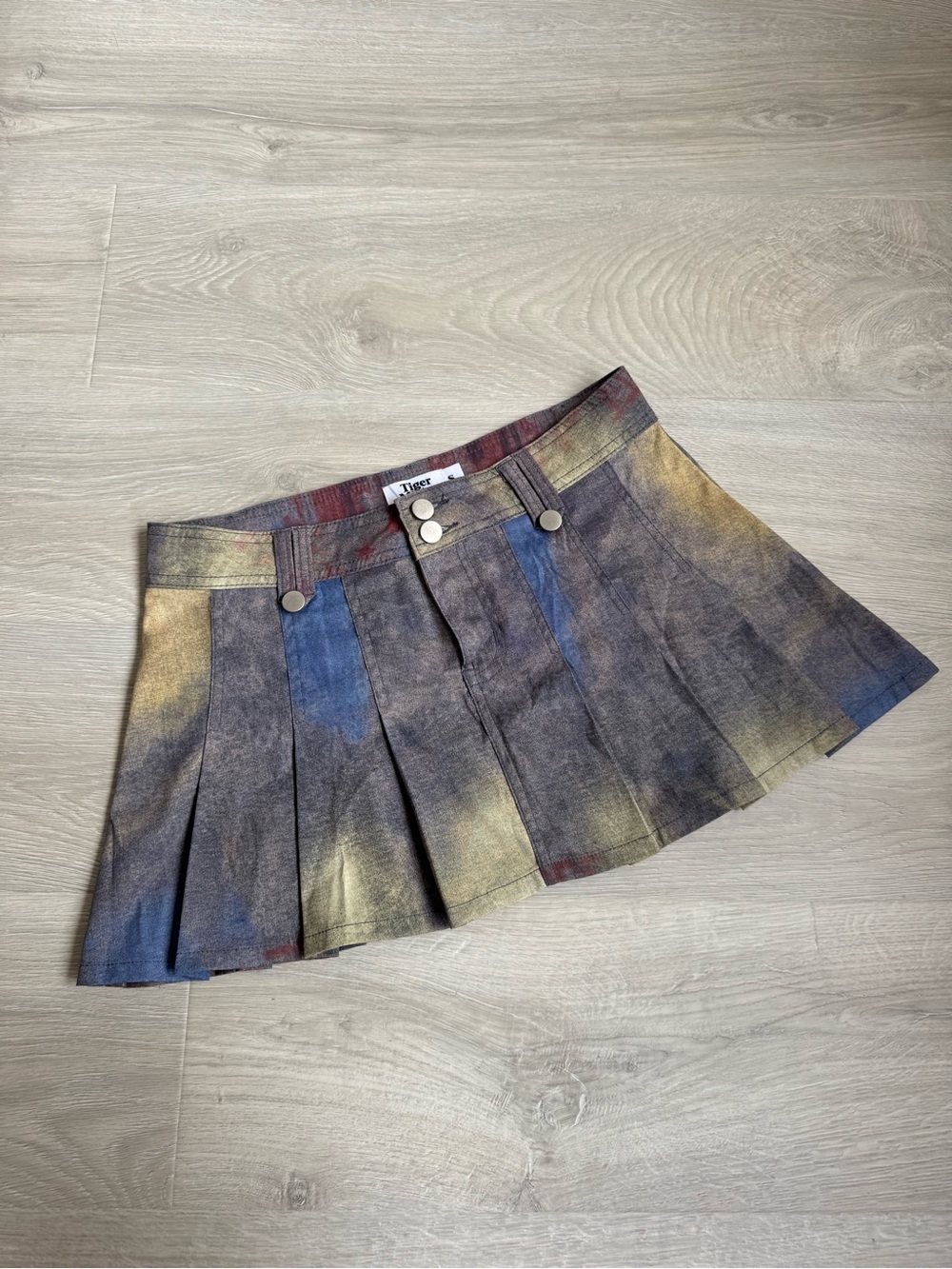 Tiger Mist Y2K Low Rise Pleated Micro Mini Skirt S